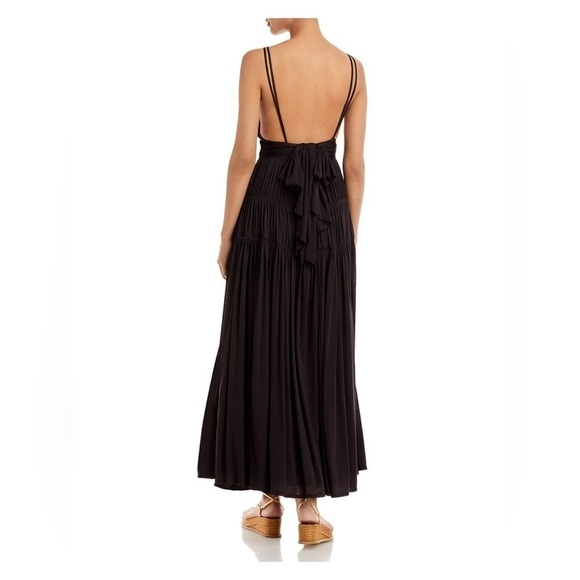 REBECCA TAYLOR Ruffled Lined Sleeveless V Neck Tea-Length dress NWT | size 6 - Picture 2 of 9